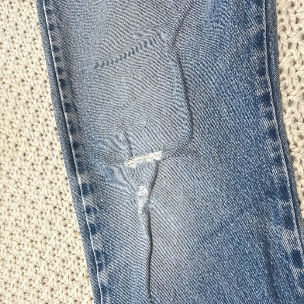 Y2K Levi's 517 Boot Cut Jeans Blue Made In USA Distressed Mens 34x32